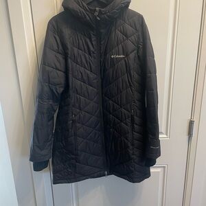 Columbia Black Quilted Hooded Coat